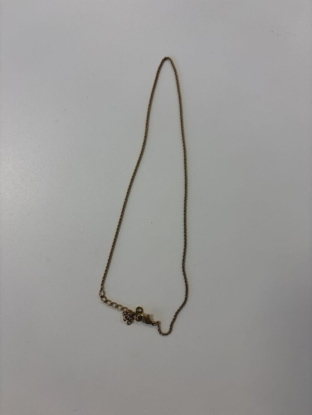 Vintage Gold Tone Fine Chain Necklace with Charm
